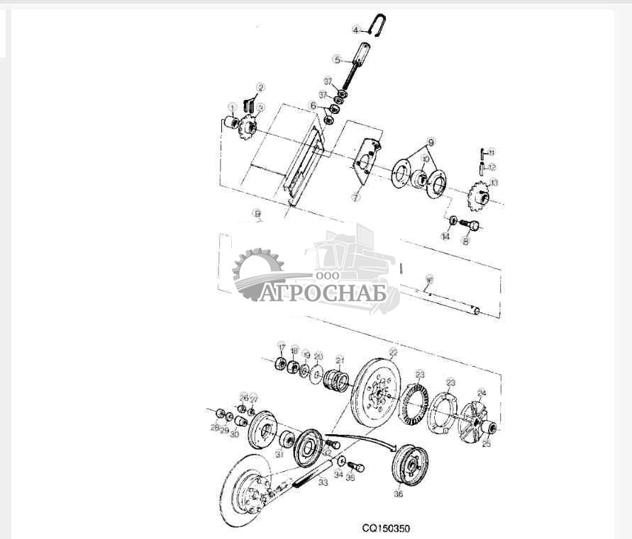 Привод и натяжитель элеватора отходов 
